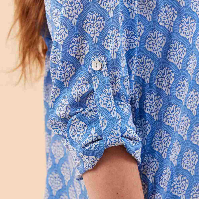 FIFER BLUE Button Down Beach Tunic