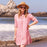 Fifer Pink Cotton Button Down Beach Tunic 