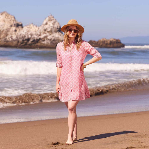 FIFER PINK Button Down Beach Tunic (Available: 02/20/2025)