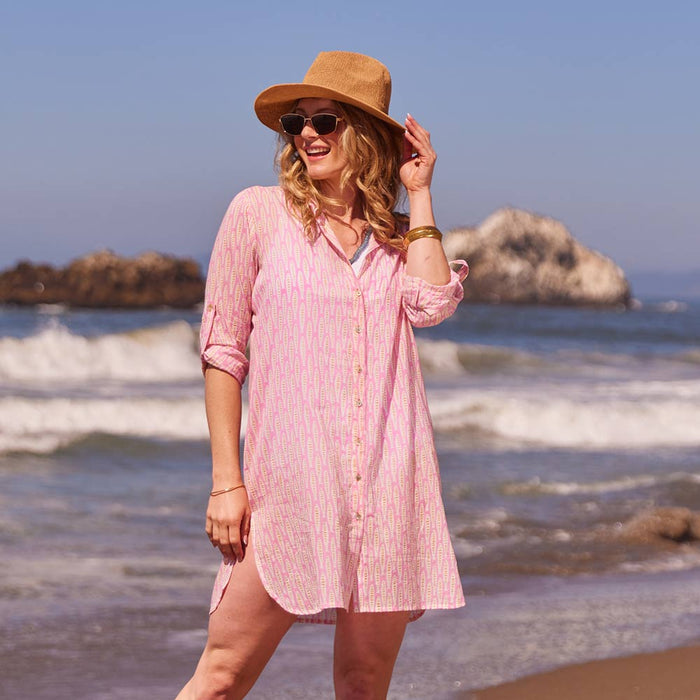 SARDINA PINK Button Down Beach Tunic (Available: 02/20/2025)