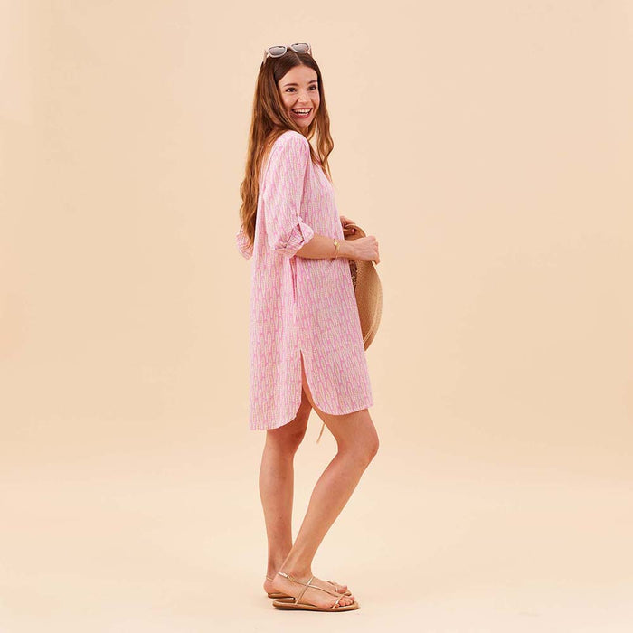 SARDINA PINK Button Down Beach Tunic