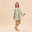 CORAL GARDEN OCEAN Dress with Bell Sleeve (Available: 02/05/2025)