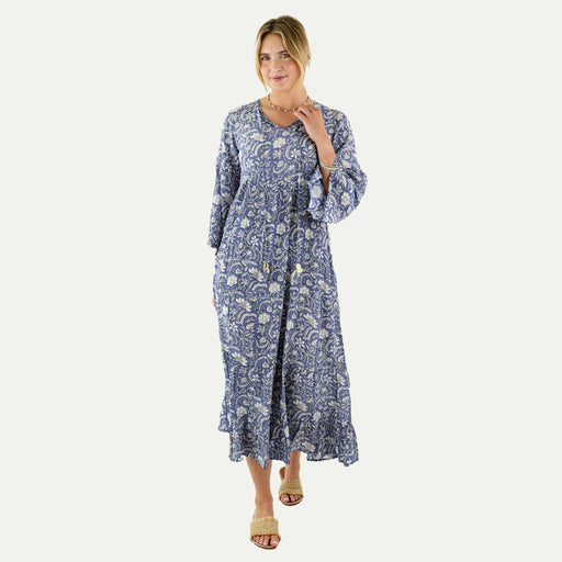 Jasmine Blue Floral Tiered Dress