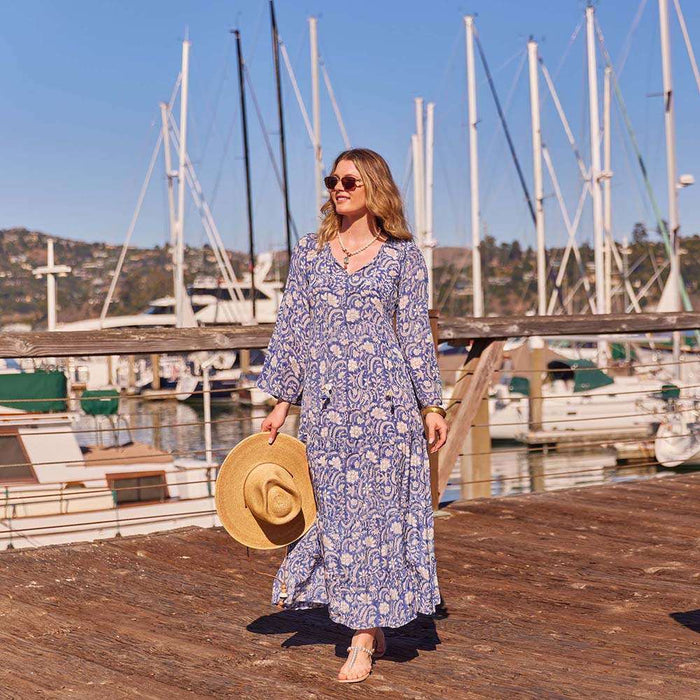 Jasmine Blue Floral Tiered Dress