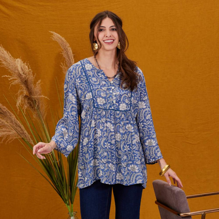 Jasmine Blue Bohemian Tunic