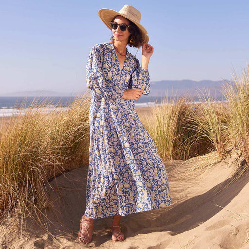 OPHELIA BLUE Drop Waist Maxi Dress
