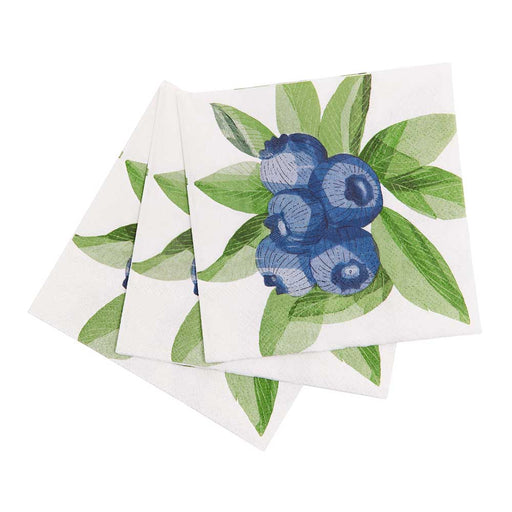 BLUEBERRY BUNCH Paper Cocktail Napkins, pack of 20