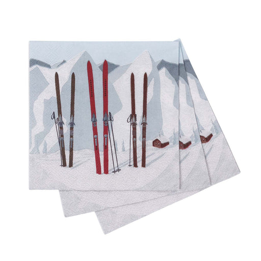 Nordic Ski Paper Cocktail Napkins (Pack of 25)