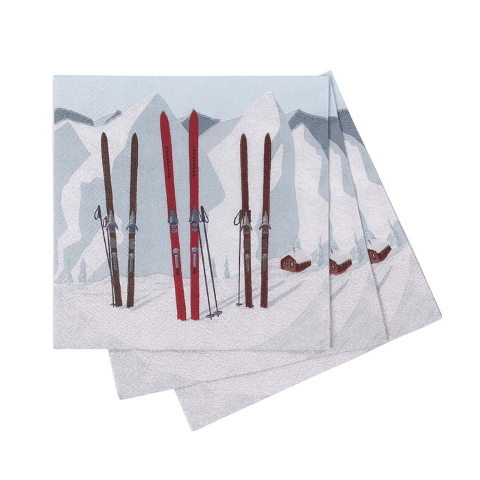 Nordic Ski Paper Cocktail Napkins (Pack of 25)