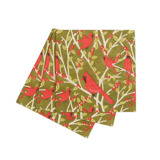RED CARDINALS Paper Cocktail Napkins, pack of 20 (Available: 08/13/24)