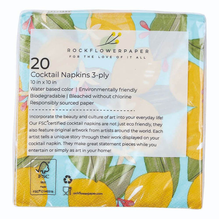 LEMON BLOSSOMS Paper Napkins, pack of 20 (Available: 01/17/2025)