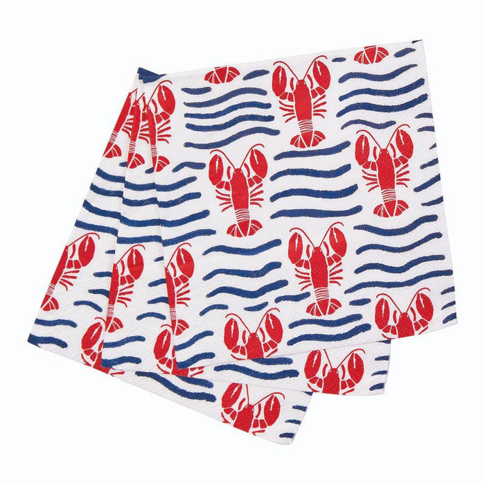 LOBSTER WAVES Paper Napkins, pack of 20