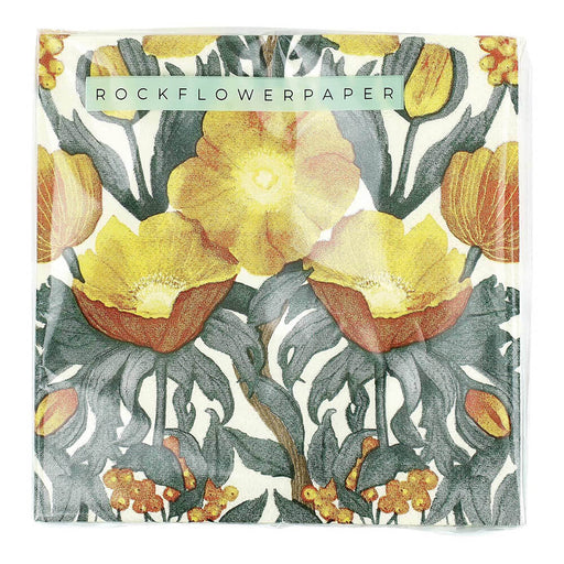 Icelandic Poppies Gold Paper Napkins (Pack of 25)