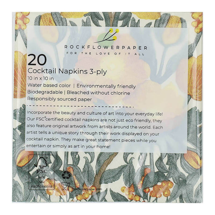 Icelandic Poppies Gold Paper Napkins (Pack of 25)