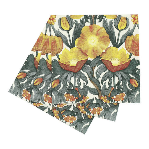 Icelandic Poppies Gold Paper Napkins (Pack of 25)