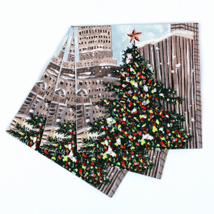 Cityscape Yuletide Paper Cocktail Napkins (Pack of 25)