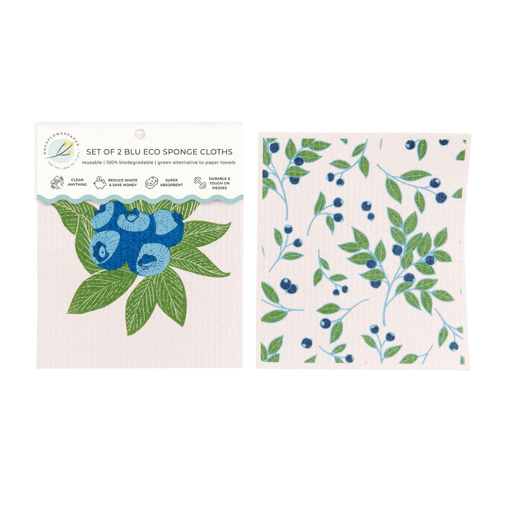 Blueberry Bunch blu Eco Sponge Cloths (Set of 2)