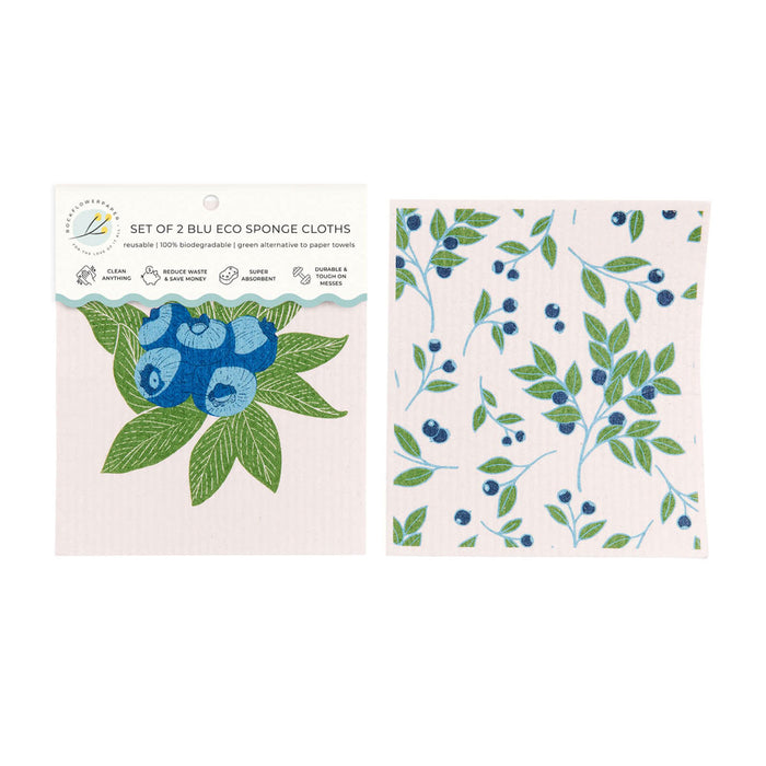 Blueberry Bunch blu Eco Sponge Cloths (Set of 2)