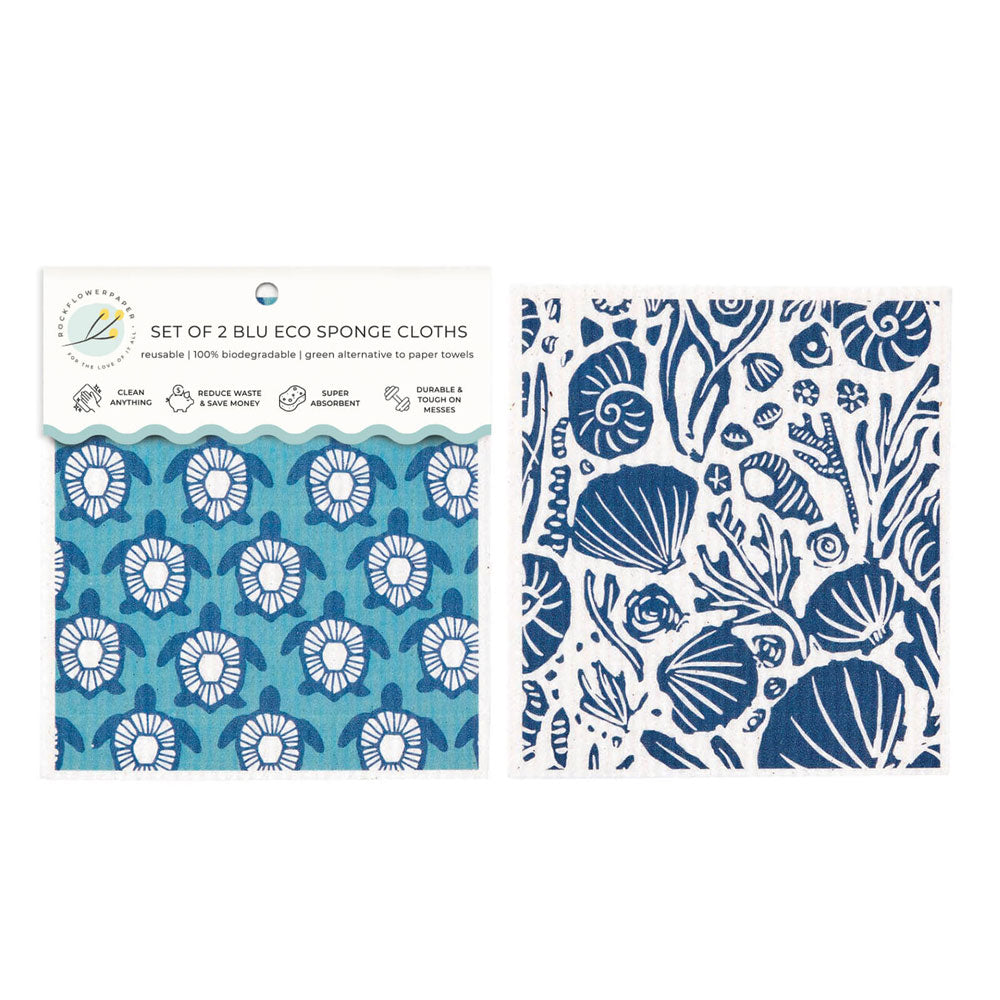 Turtles blu Eco Sponge Cloths (Set of 2)