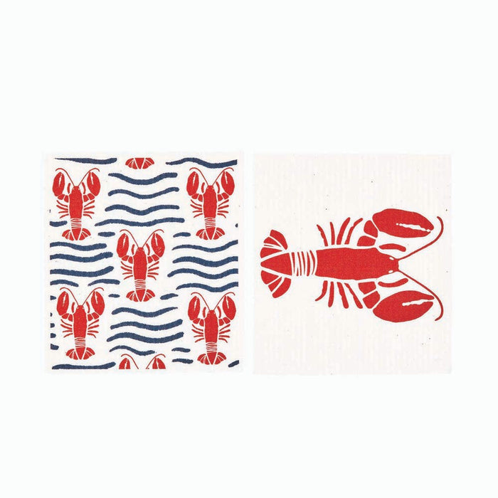 LOBSTER WAVES blu Cloths Reusable Sponge-Cloth, Set of 2 (Available: 01/31/2025)