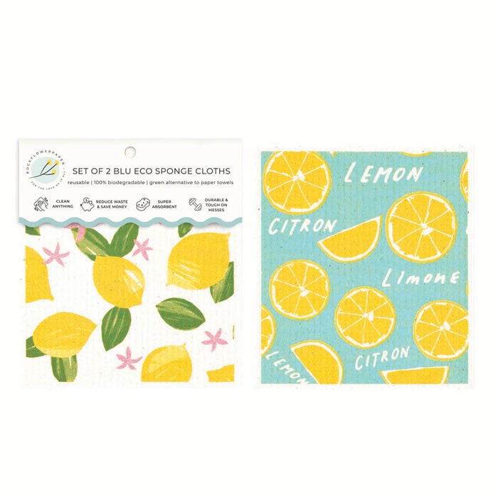 Limone blu Eco Sponge Cloths (Set of 2)