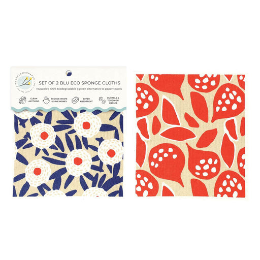 Buttercup Blooms blu Eco Sponge Cloths (Set of 2)