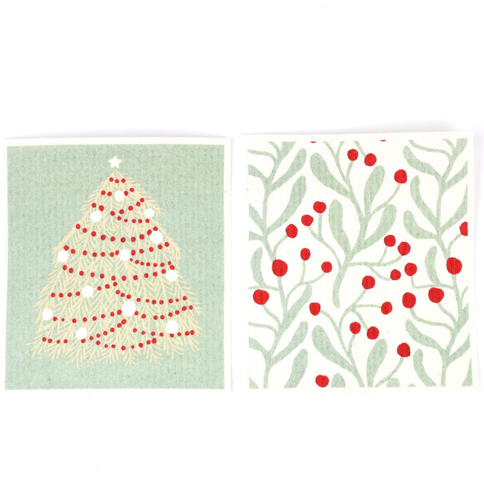 Fir Tree blu Eco Sponge Cloths (Set of 2)