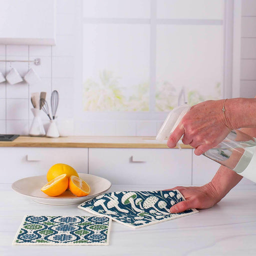 Mushrooms blu Cloths Reusable Sponge-Cloth, Set of 2