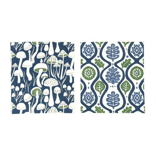 Mushrooms blu Cloths Reusable Sponge-Cloth, Set of 2