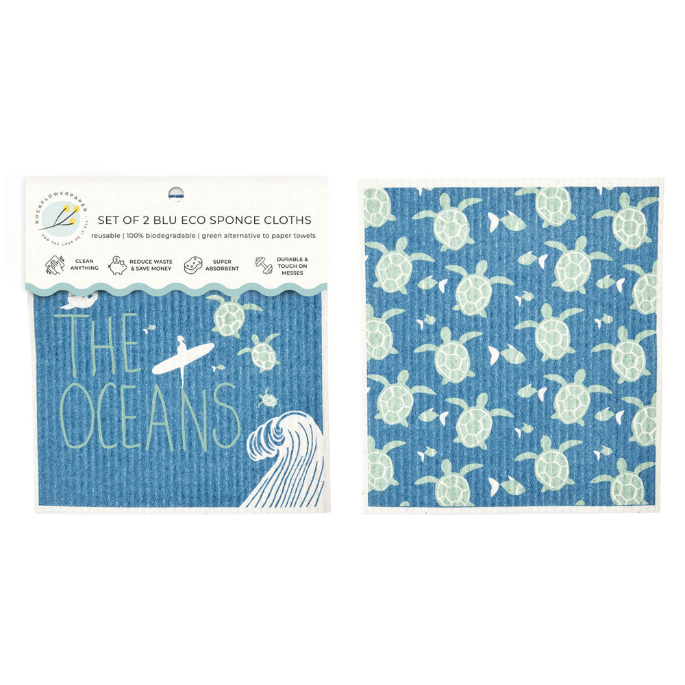 Save The Oceans blu Eco Sponge Cloths (Set of 2)