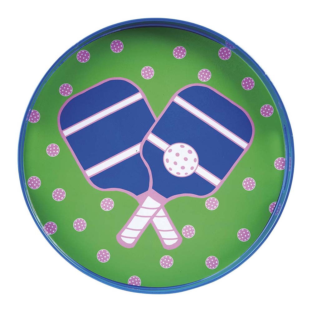 PICKLEBALL GREEN 15 Inch Round Tray