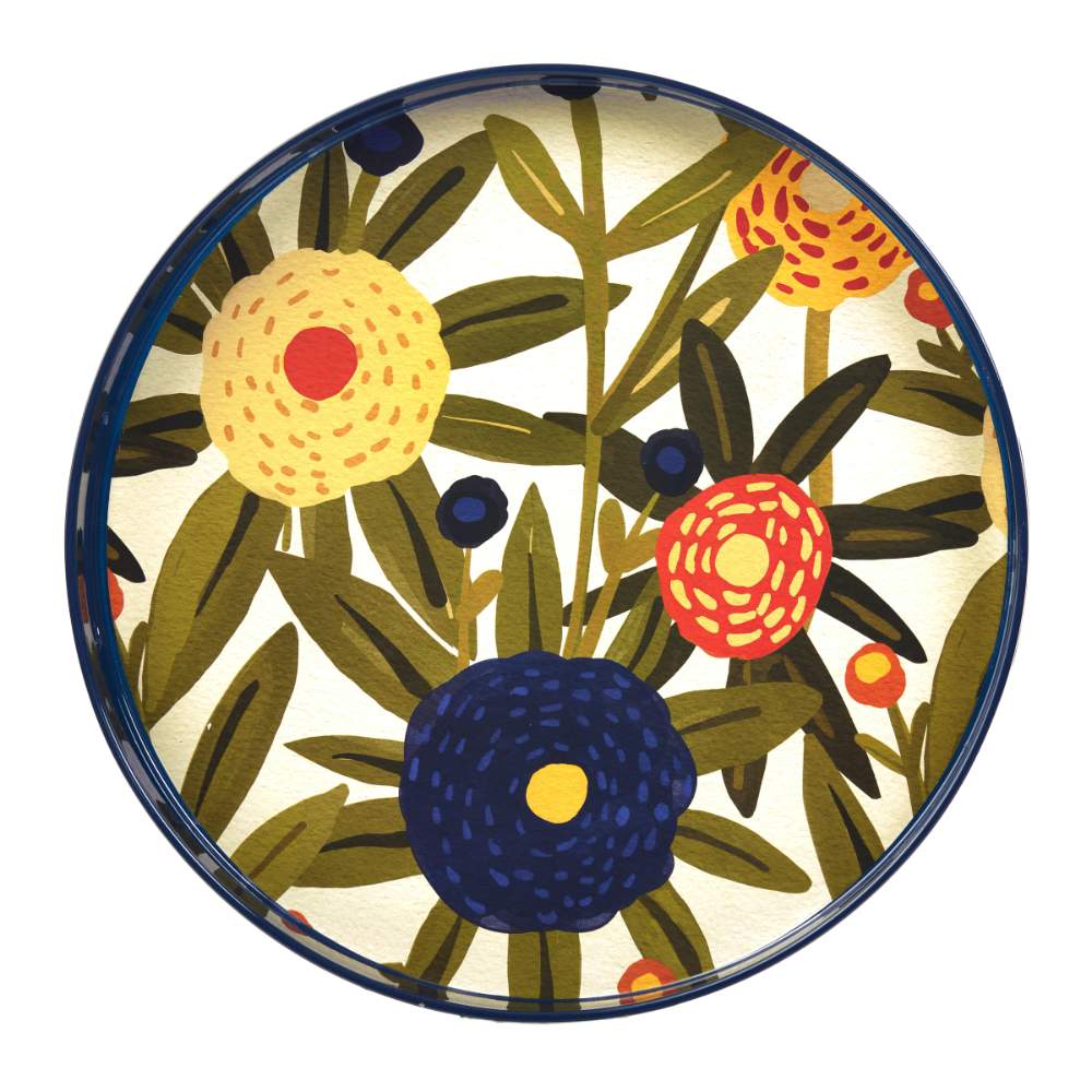 Harvest Sunshine Round Lacquer Serving Tray