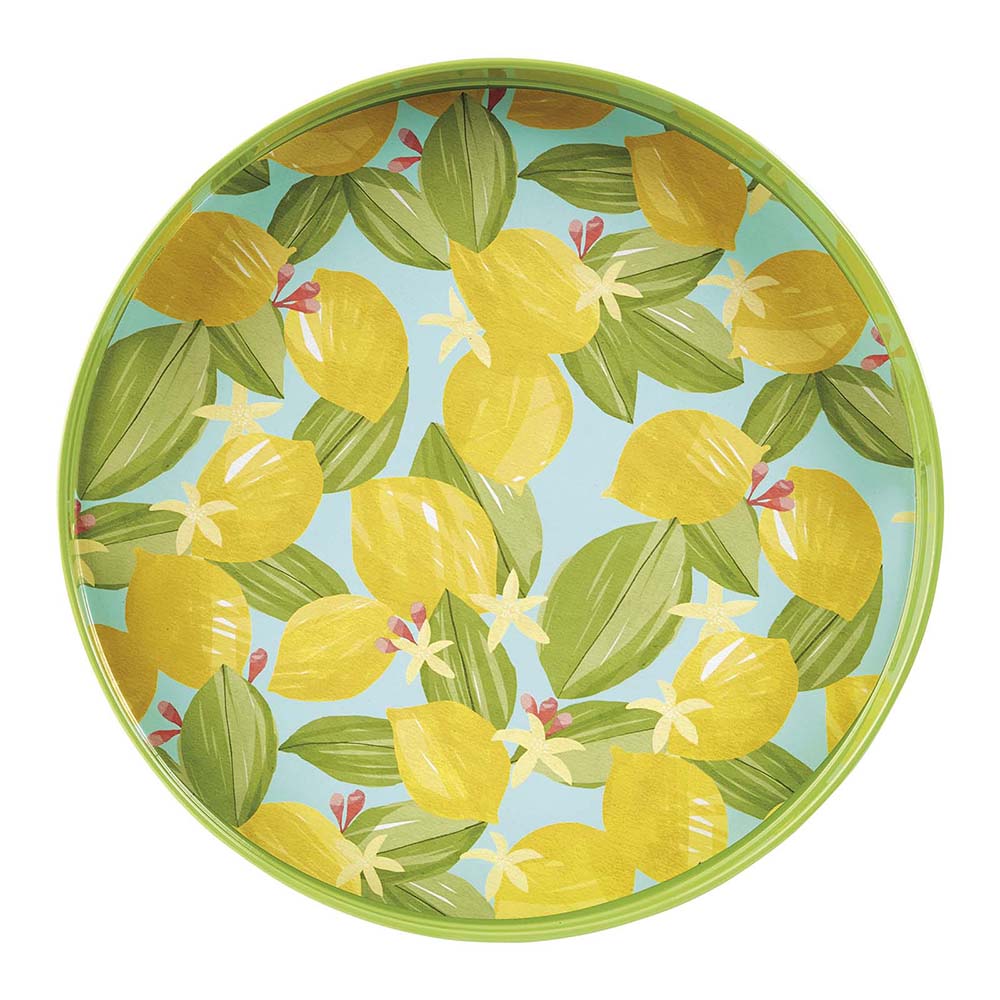 LEMON BLOSSOMS 15 Inch Round Tray (Available: 02/05/2025)