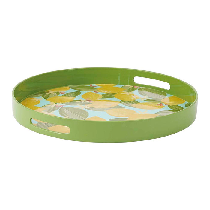 LEMON BLOSSOMS 15 Inch Round Tray