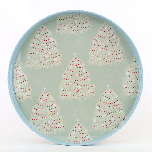 Fir Tree Round Lacquer Serving Tray