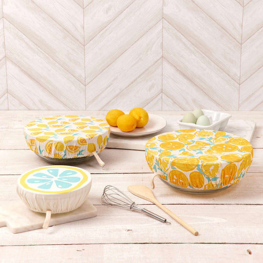 LEMONS Cotton Dish Covers, set of 3