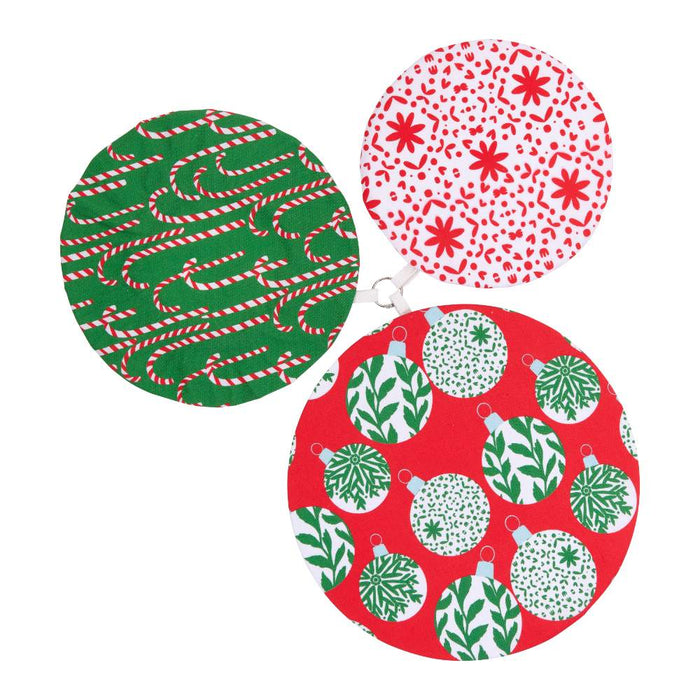 SCANDI ORNAMENTS Cotton Dish Covers, set of 3