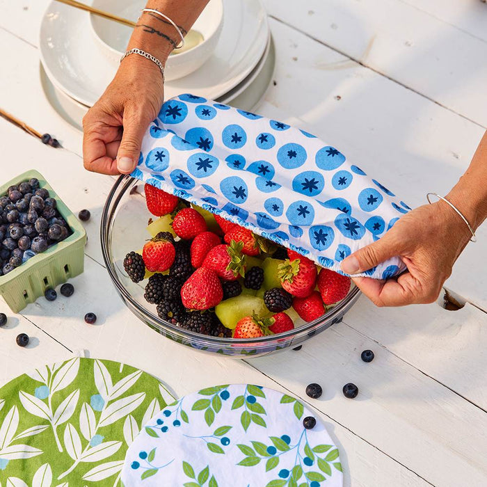 BLUEBERRY MEDLEY Cotton Dish Covers, set of 3 (Available: 01/31/2025)