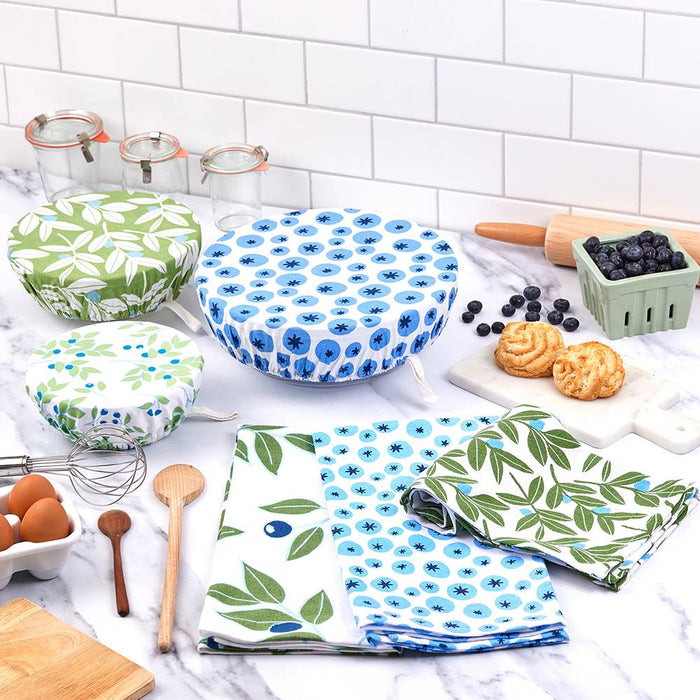 BLUEBERRY MEDLEY Cotton Dish Covers, set of 3 (Available: 01/31/2025)