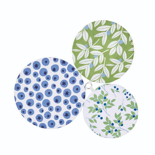 BLUEBERRY MEDLEY Cotton Dish Covers, set of 3