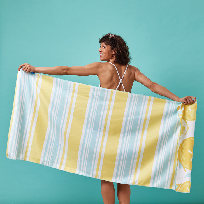 LEMON SLICES Reversible Beach Towel