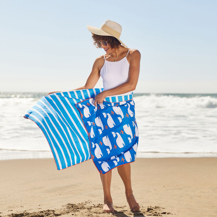 WHALES Reversible Beach Towel