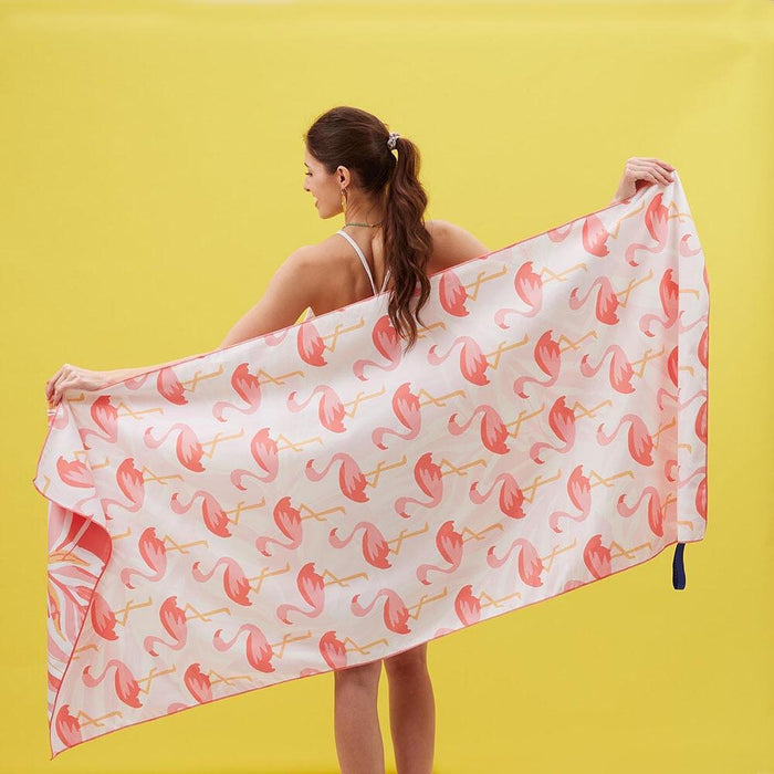 FLAMINGO PINK Reversible Beach Towel