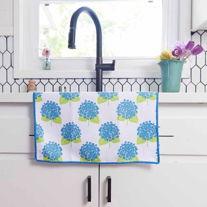 HYDRANGEA Blue blu Kitchen Tea Towel