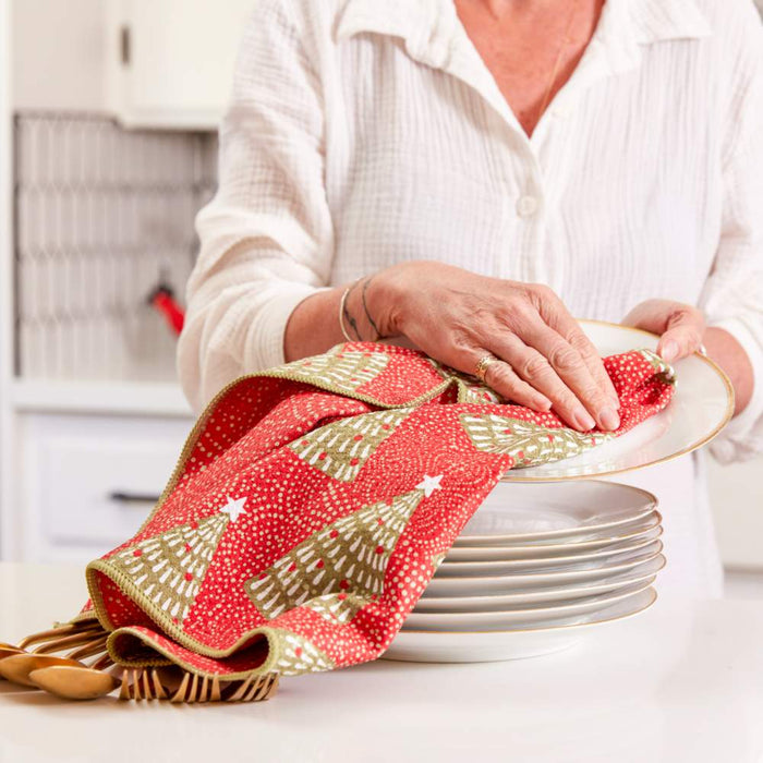 FILIGREE TREES blu Kitchen Tea Towel