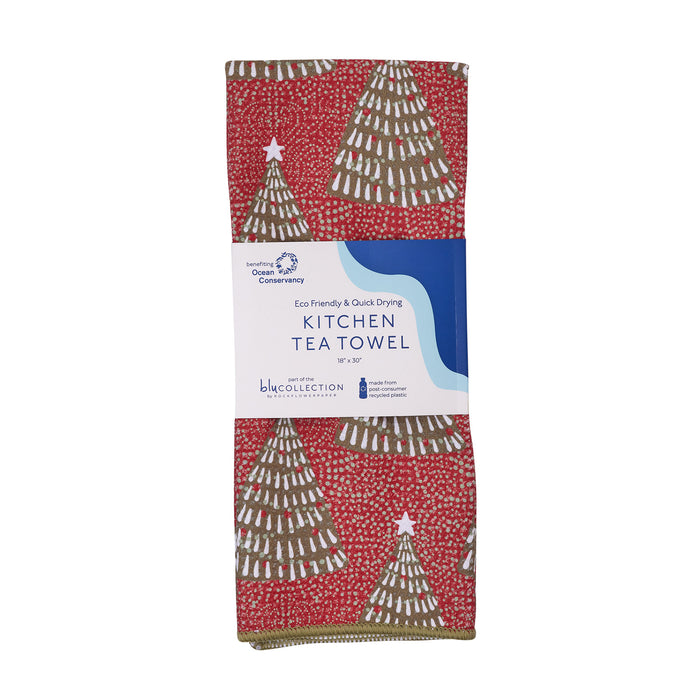FILIGREE TREES blu Kitchen Tea Towel