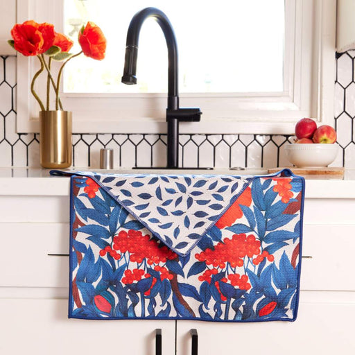 Icelandic Poppies blu Kitchen Tea Towel