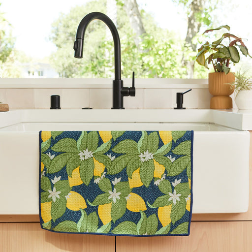 Vintage Lemons blu Kitchen Tea Towel