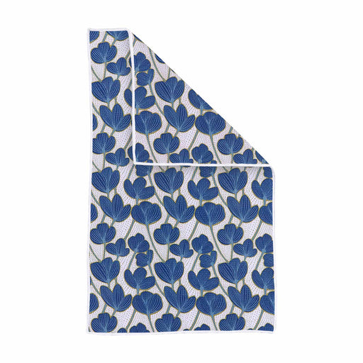 Modern Poppy Blue blu Kitchen Tea Towel