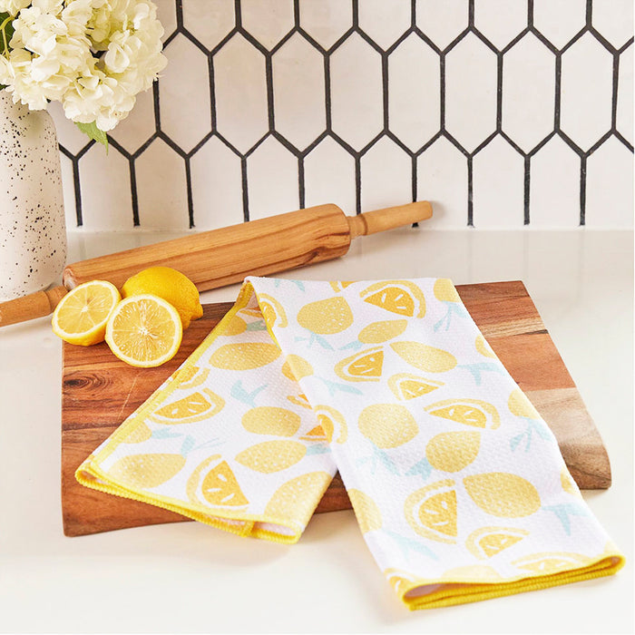 LEMON PARTY blu Kitchen Tea Towel